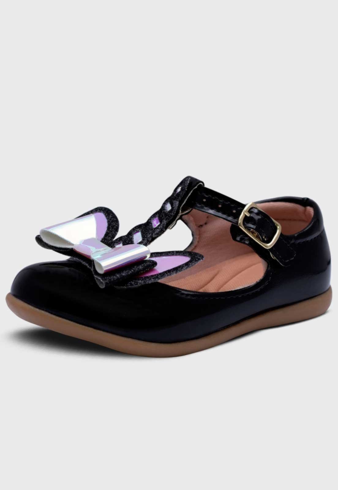 Vista 2 Infantil - Sapatilha Salomé Menina Unicórnio Pópidí preto Pópidí preto