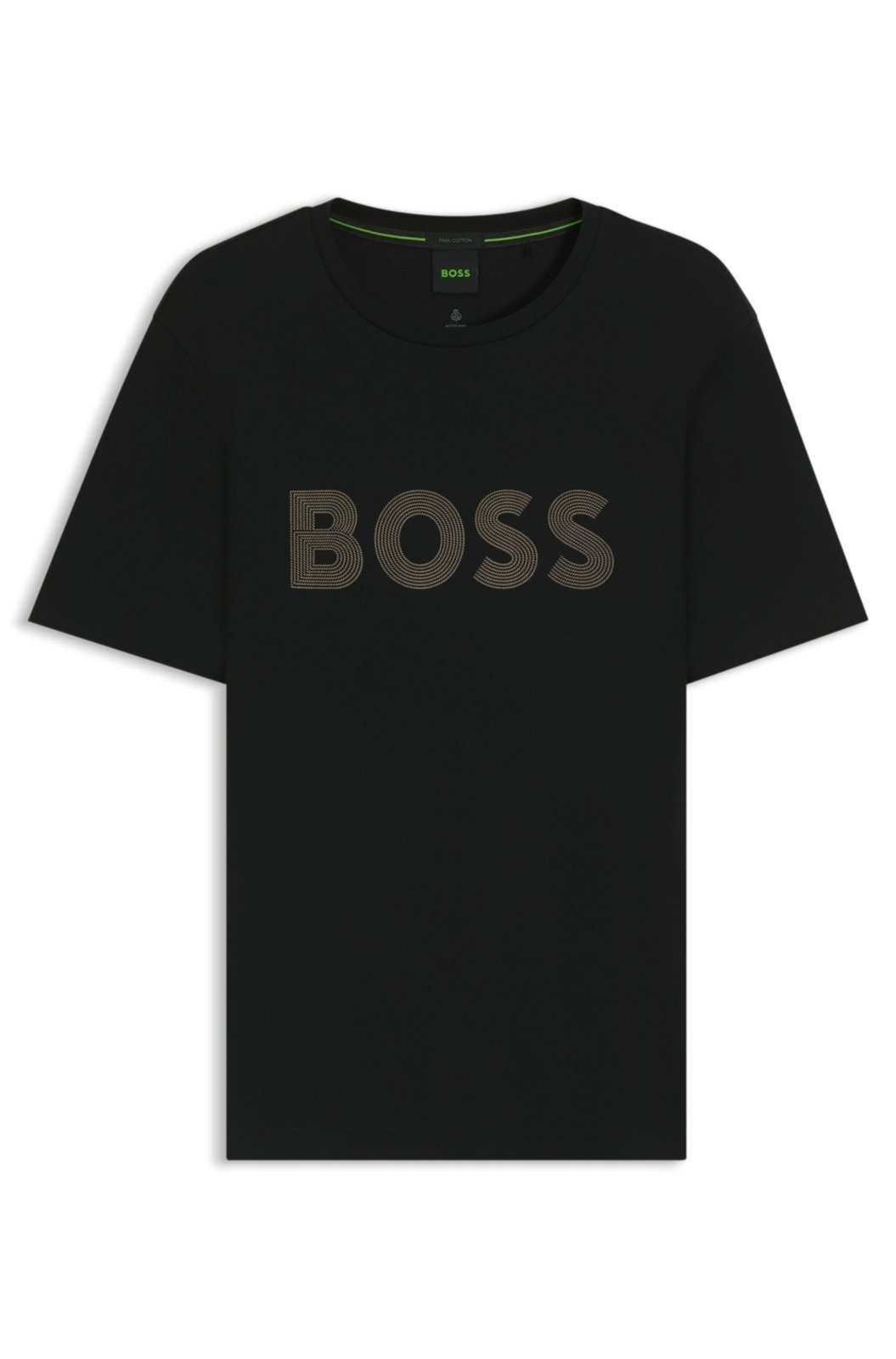 Camiseta De Algodão Pima Com Logo Brilhante