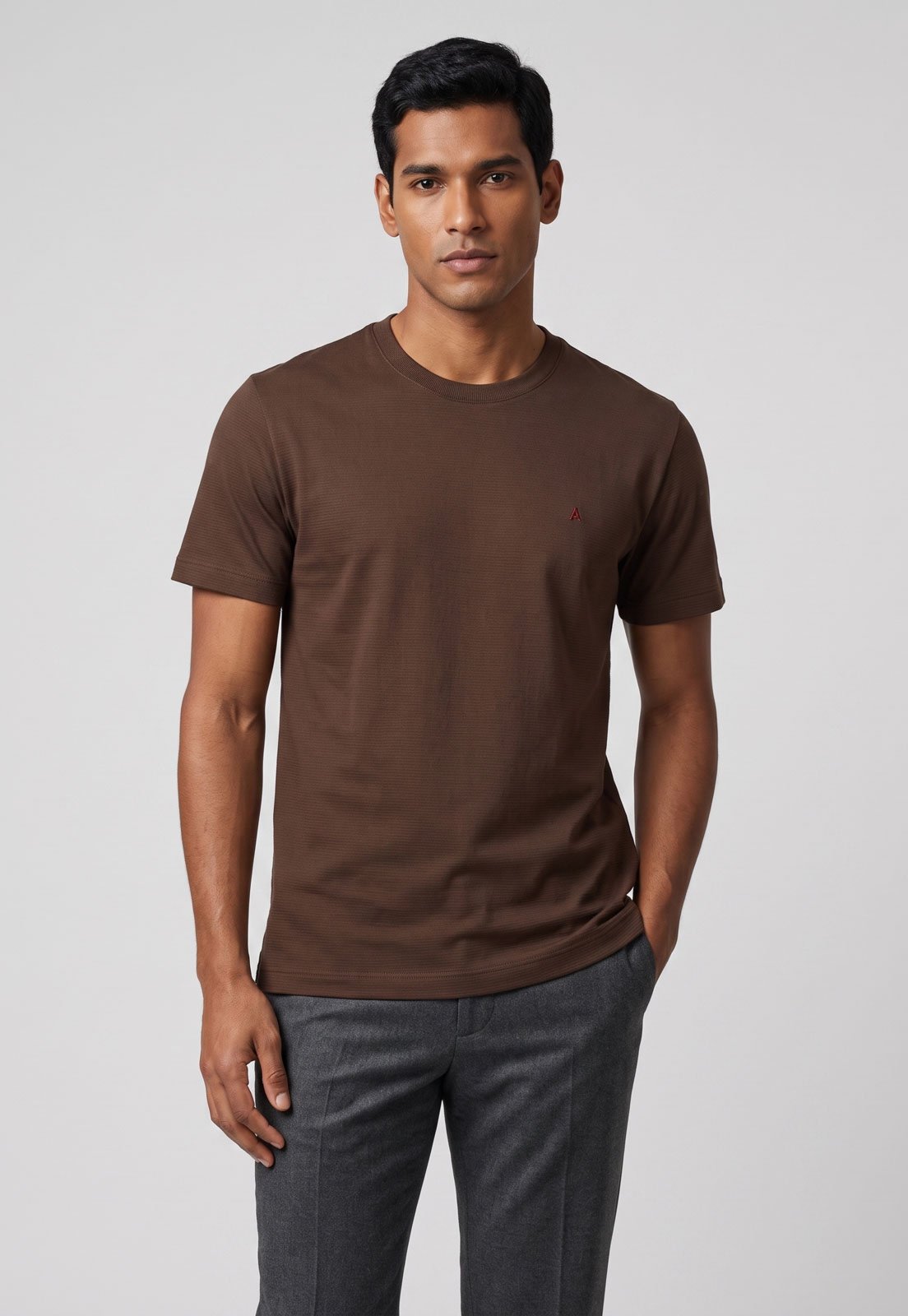 Camiseta Masculina Aramis Básica Marrom