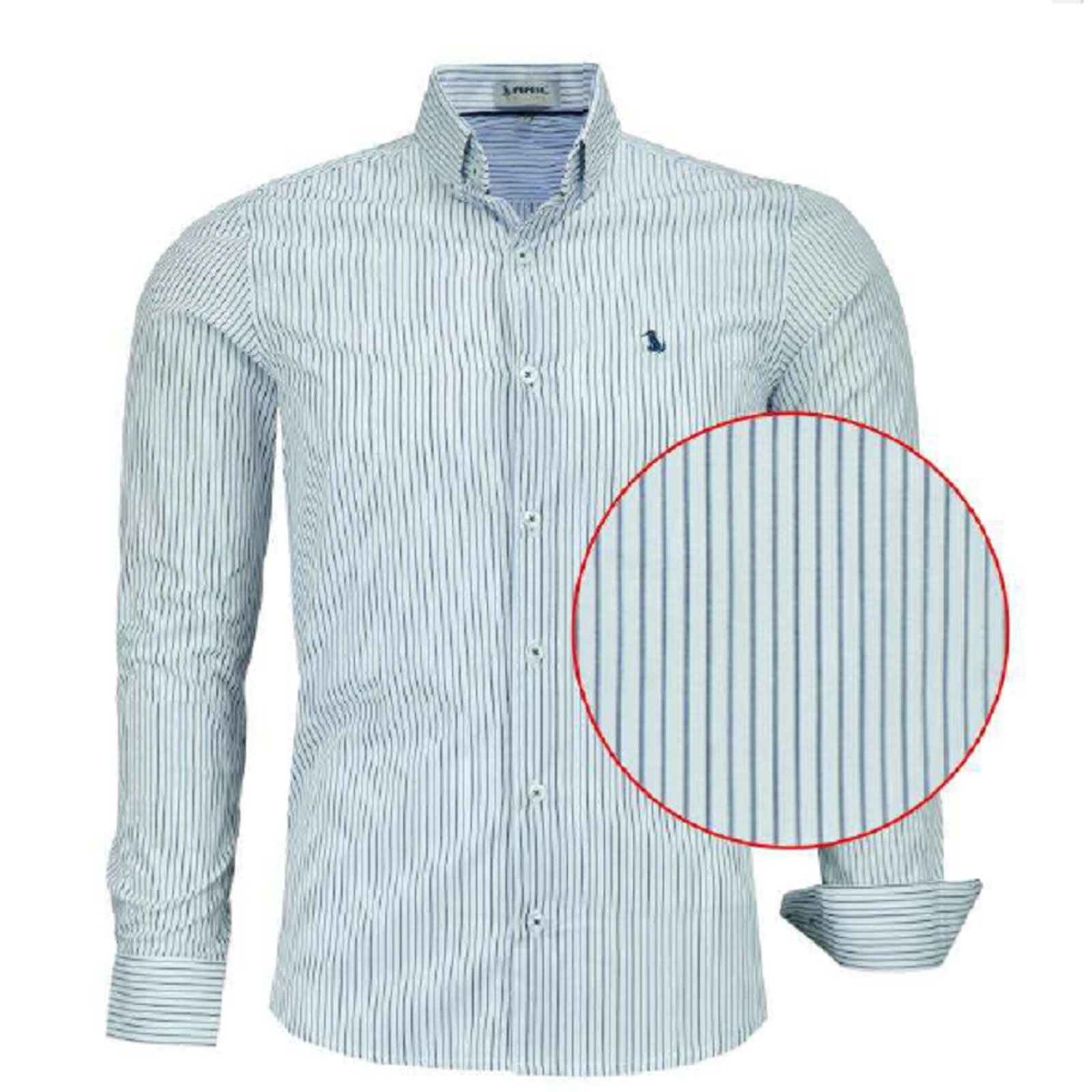 Camisa Listrada Social Manga Longa De Algodão Original Amil Marinho