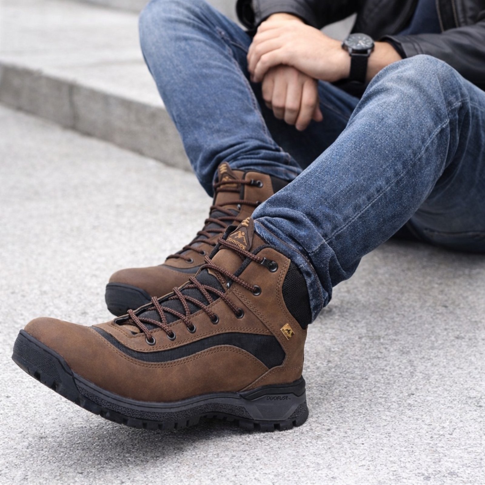 Bota Coturno Masculino Adventure Motociclista Antiderrapante Confortavel Marrom