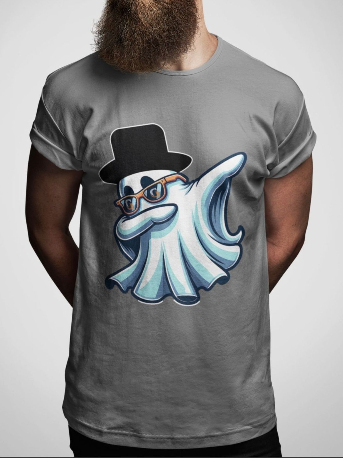 Camiseta Básica Masculina GuGi Fantasma Cartola Dança Chumbo
