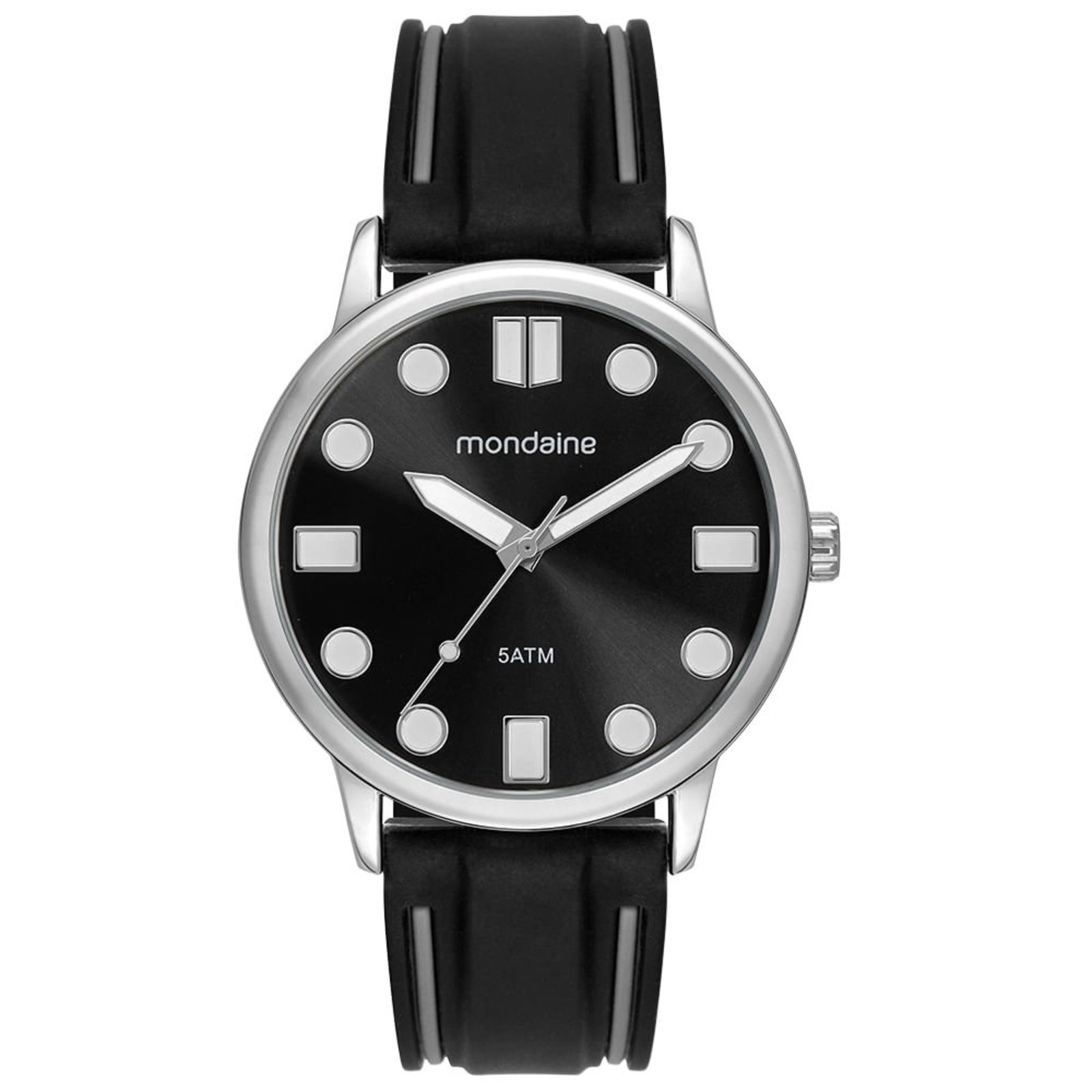 Relógio Mondaine Masculino Preto Esportivo Silicone Bicolor Mondaine