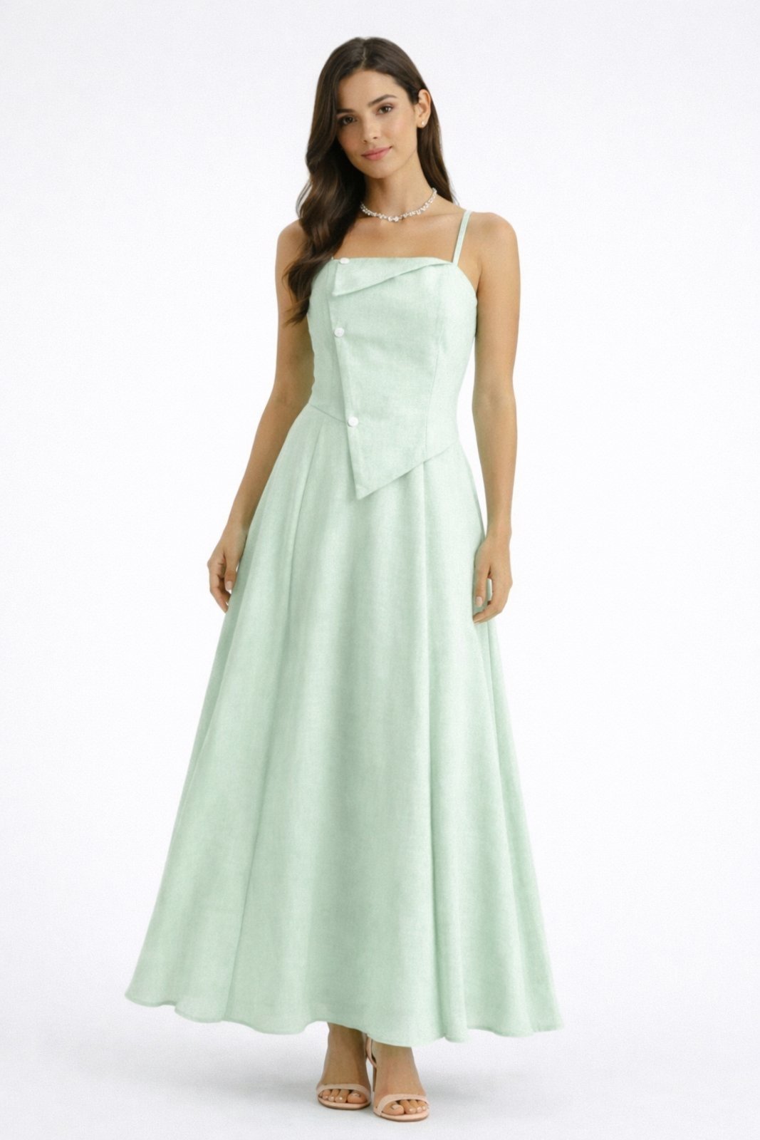 Vestido Longo D Bell Outlet Fashion Alcinha Transpassado Verde