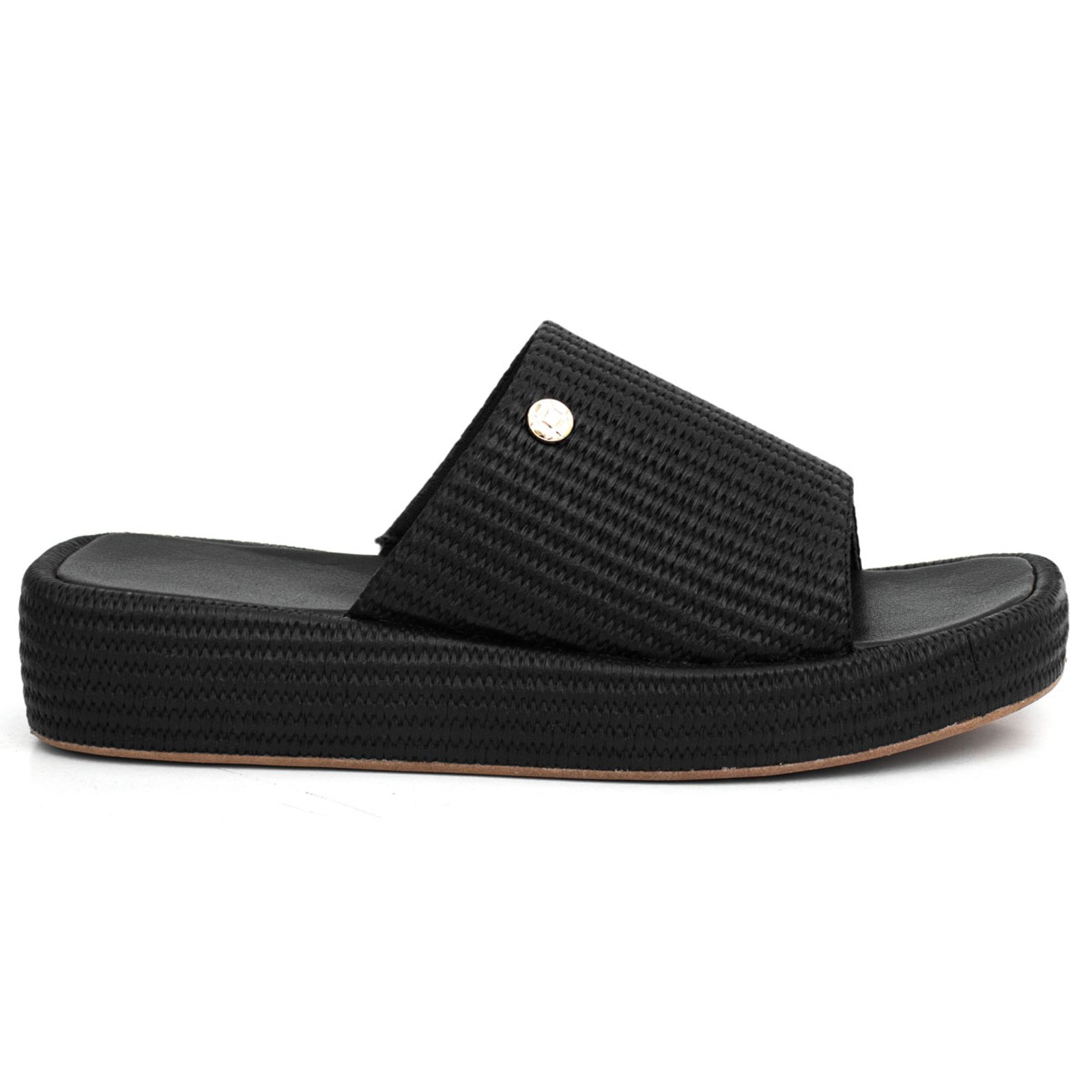 Tamanco Feminino Plataforma Leve Confortável Resistente Macio Moda Sandália Anabela Preto