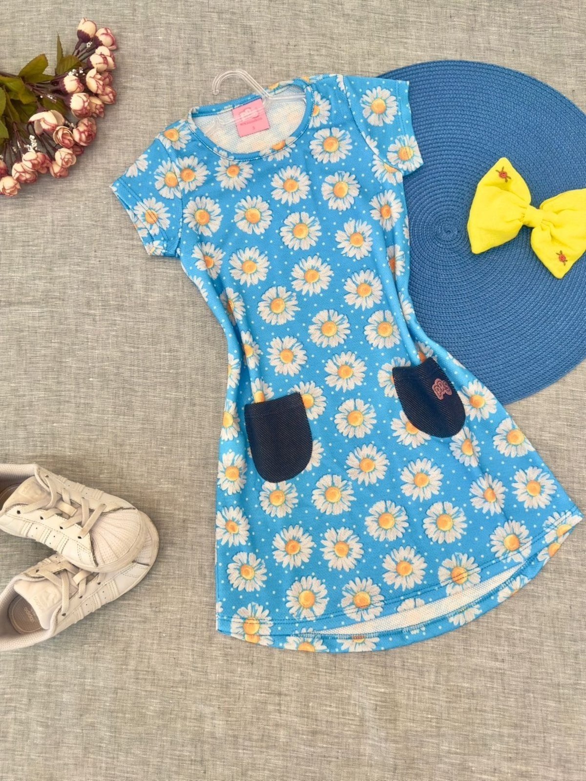 Infantil – Vestido Margaridas Rosa – Babei
