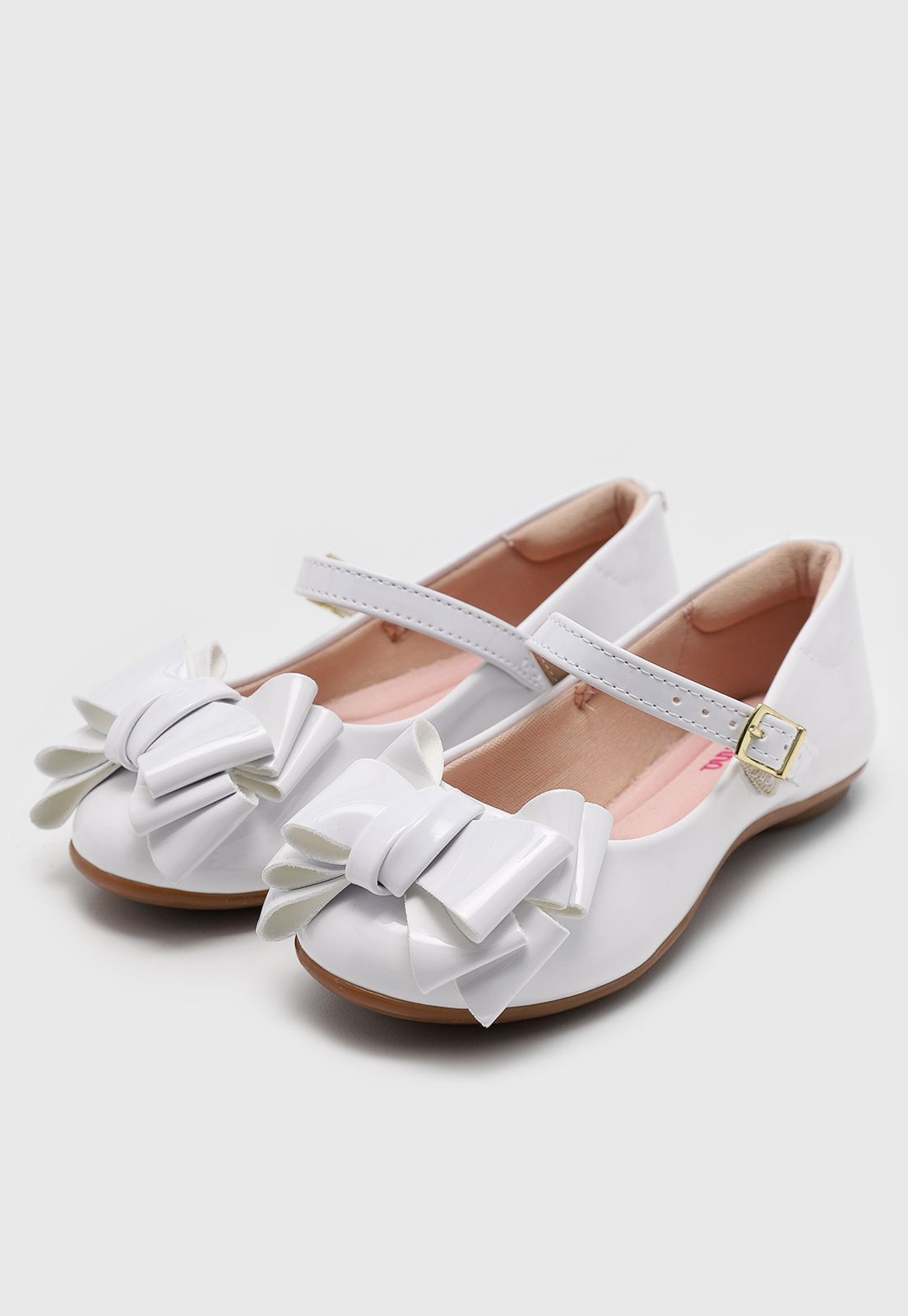 Vista 2 Infantil - Sapatilha Molekinha Verniz Laço Branca branco MOLEKINHA branco