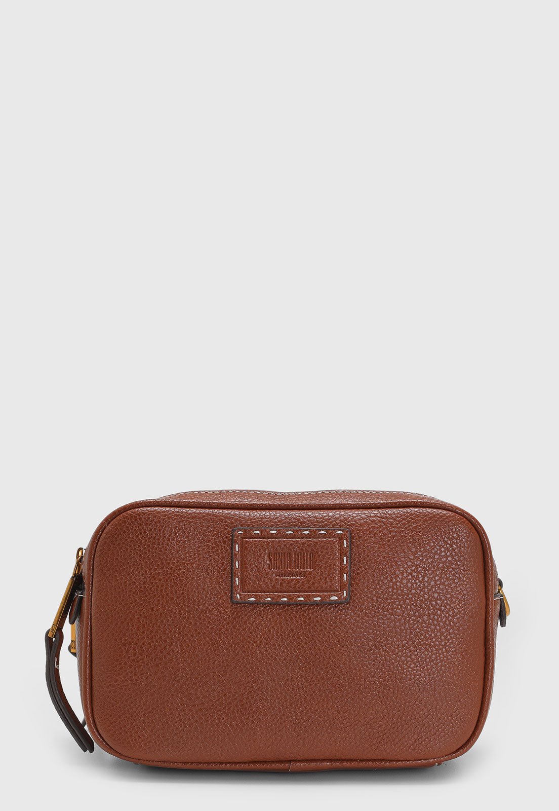 Bolsa Média Feminina Santa Lolla Textura Granulada Marrom