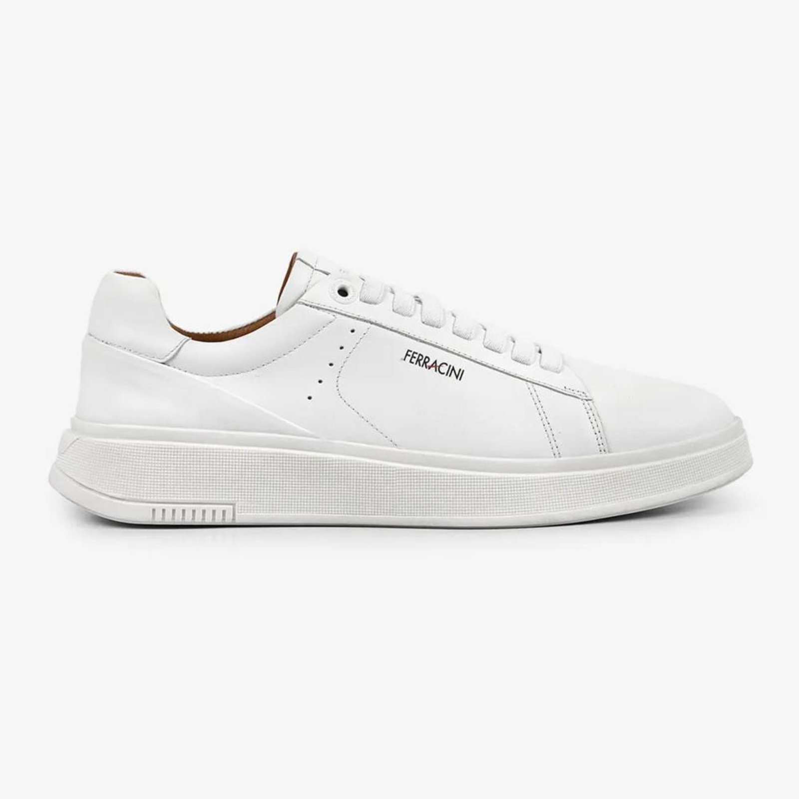 Tenis Sapatênis Ferracini Logan Masculino Couro Branco Branco
