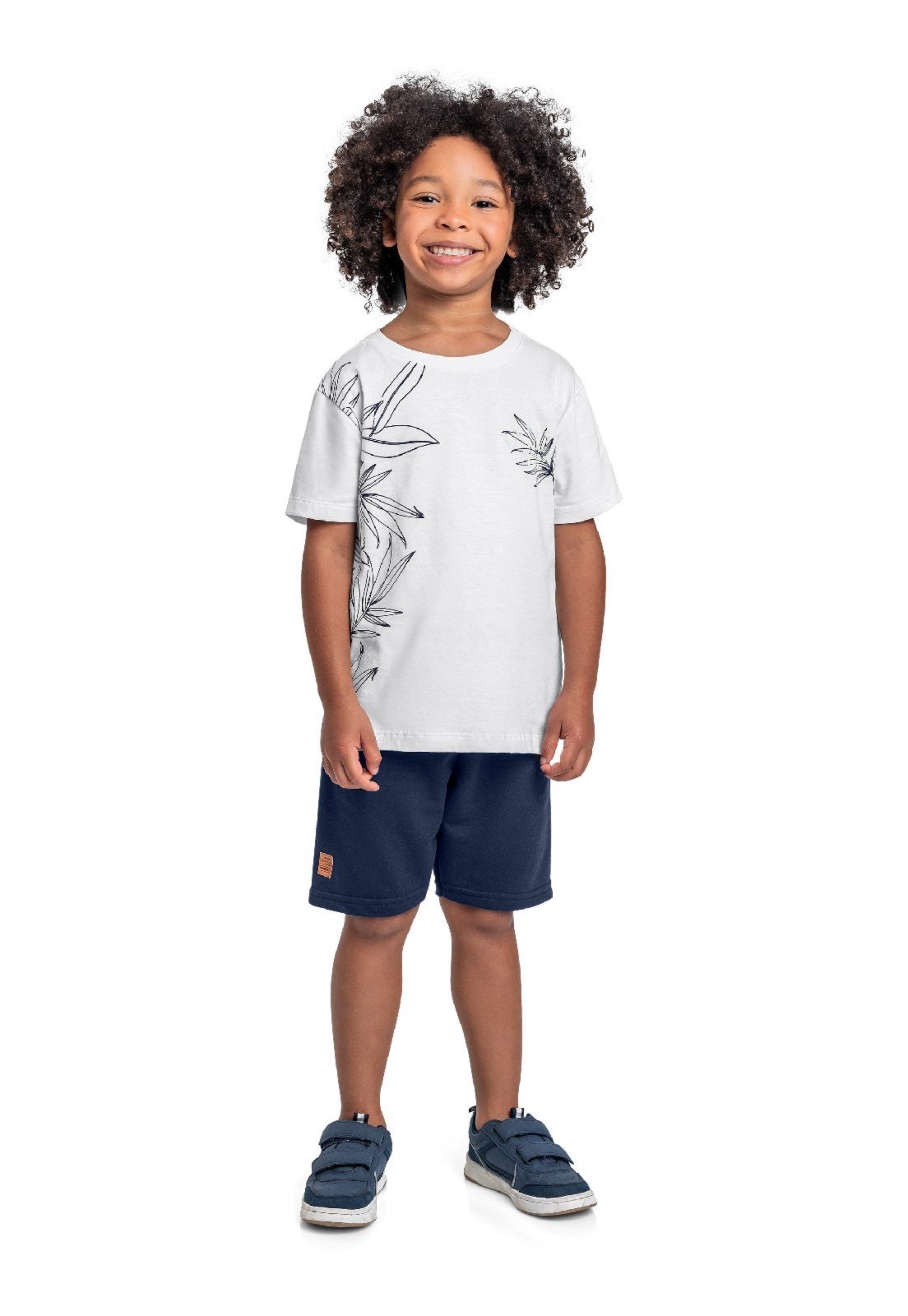 Infantil – Conjunto Camiseta e Bermuda Menino Bee Loop Branco