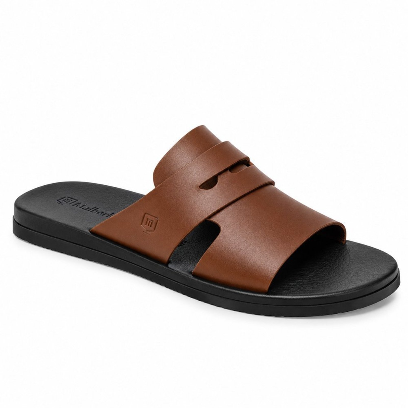 Chinelo Masculino Confortável Couro Malbork Marrom Casual