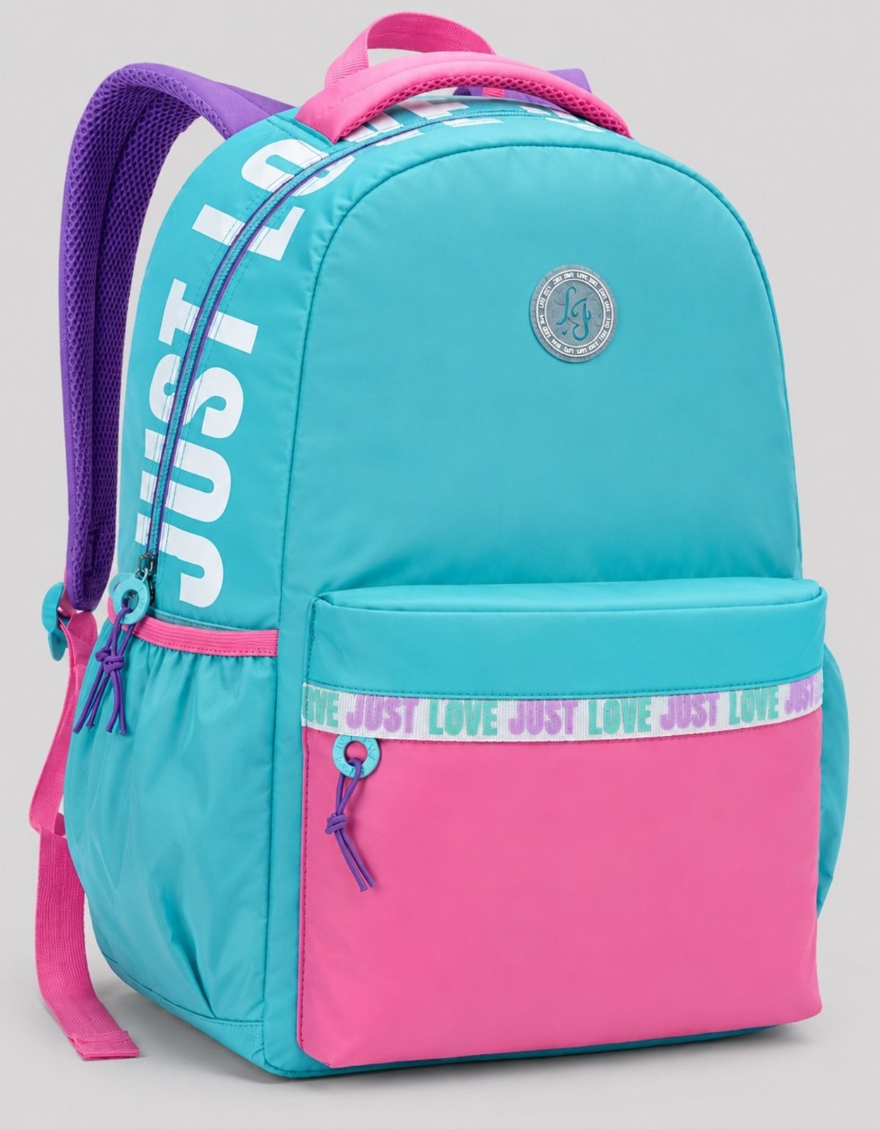 Mochila Feminina Escolar Grande Colorida Love Resistente Azul