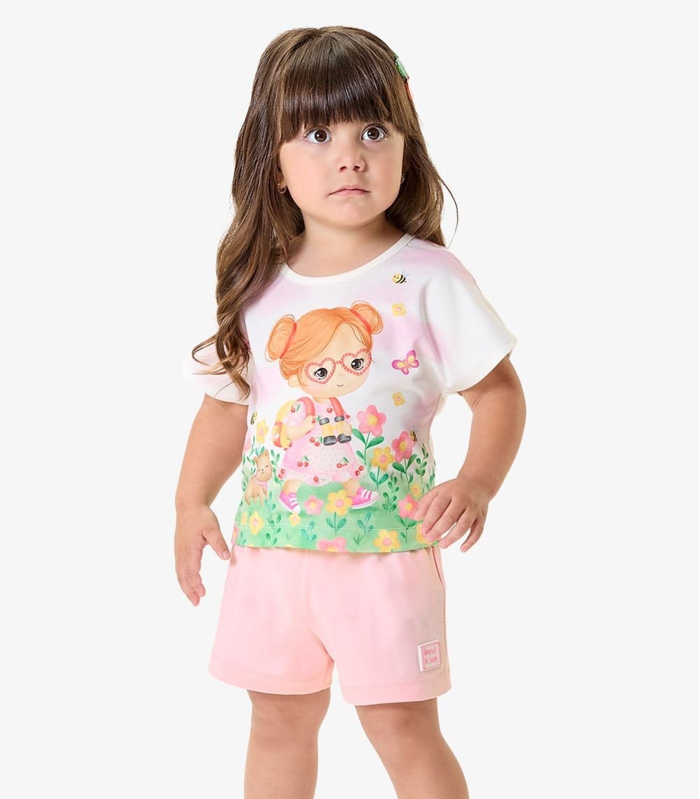 Infantil - Conjunto Blusa Com Shorts Rovi Rosa