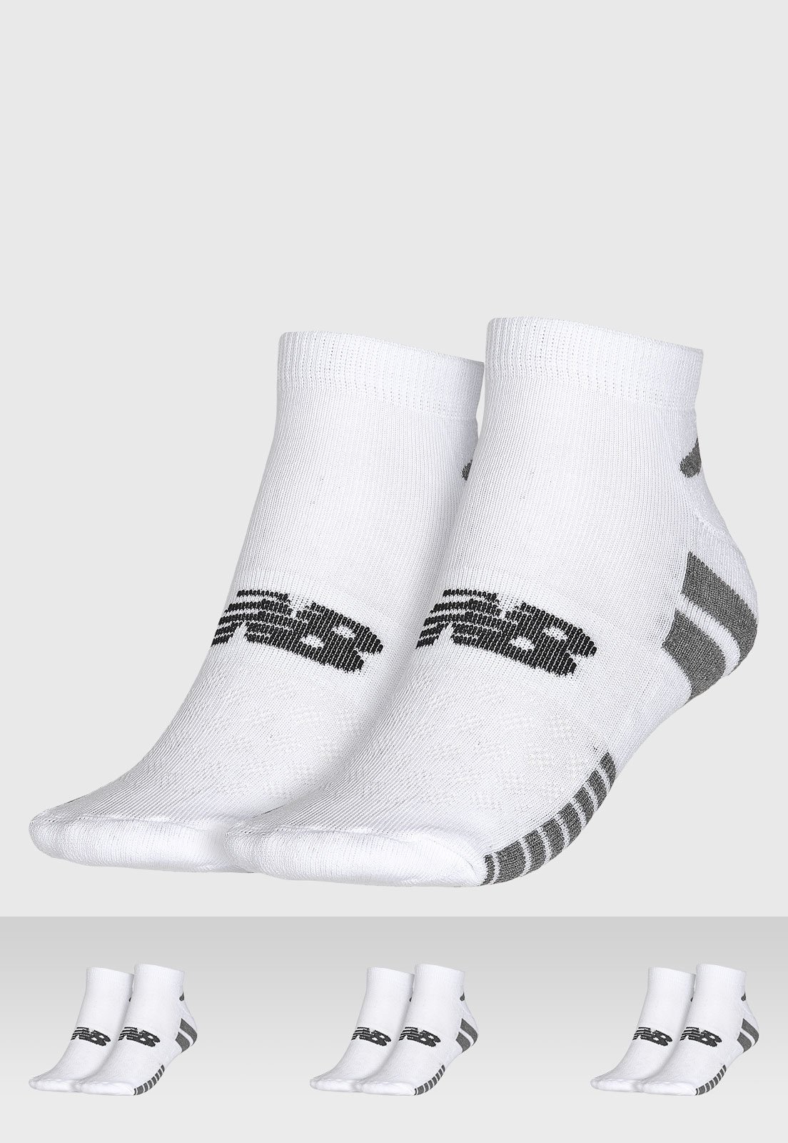 Kit 3 Meias New Balance Cano Curto Branca
