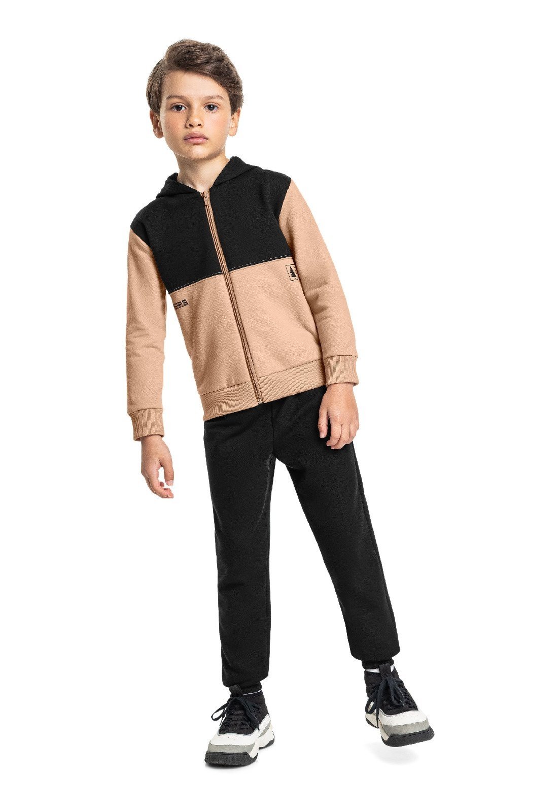 Infantil - Conjunto Menino Jaqueta Calça Bee Loop Preto