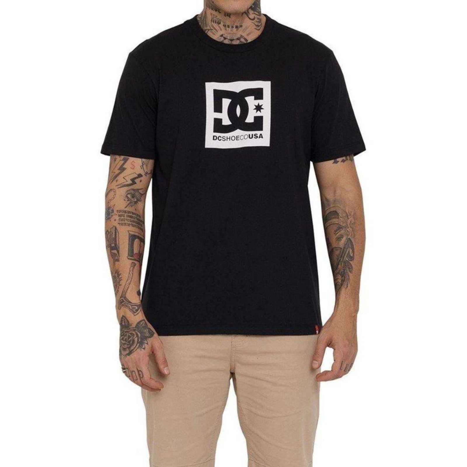Camiseta DC Shoes DC Square Star Hss Masculino Preto