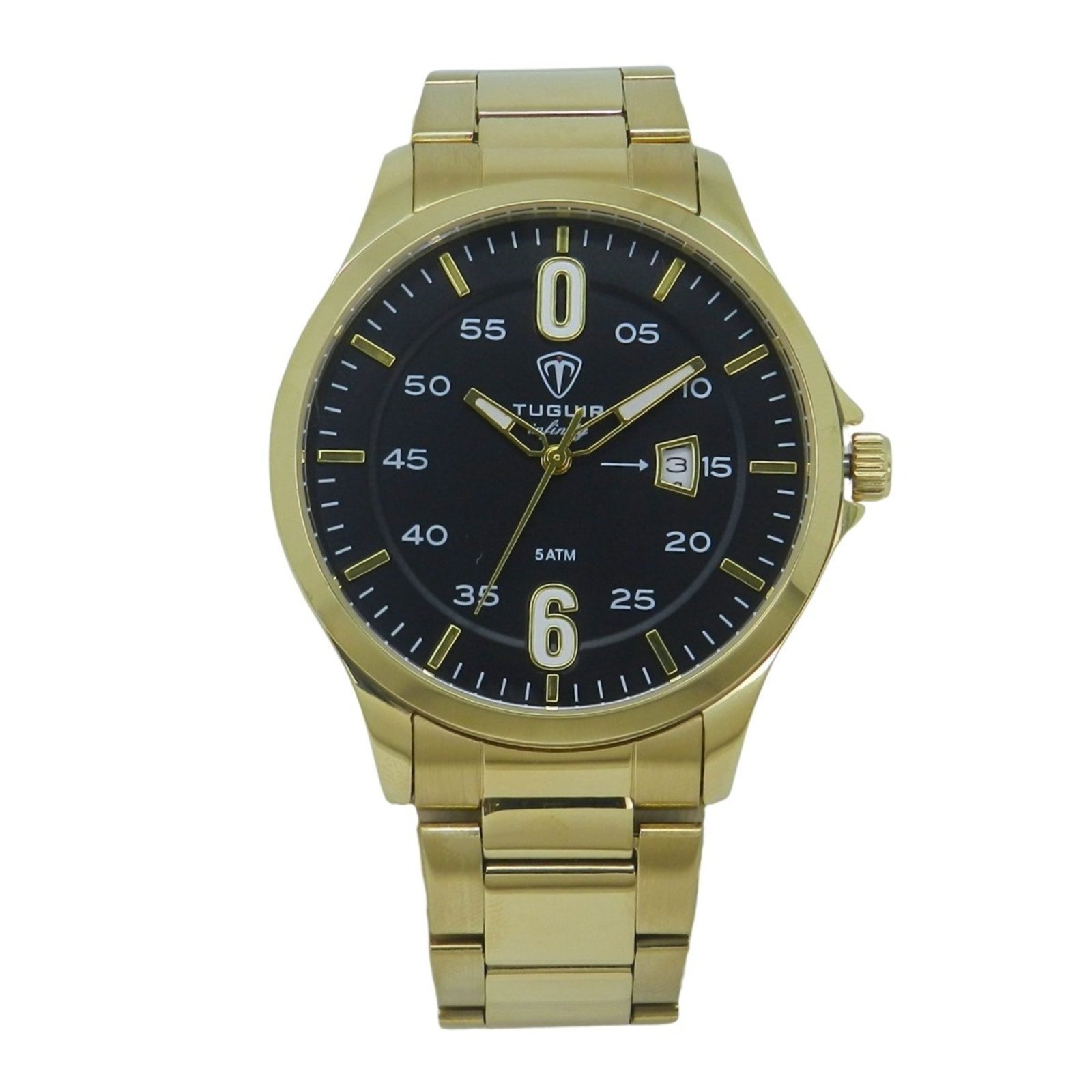 Relógio Masculino de Aço Tuguir Analógico Infinity TGI37214 Dourado e Preto