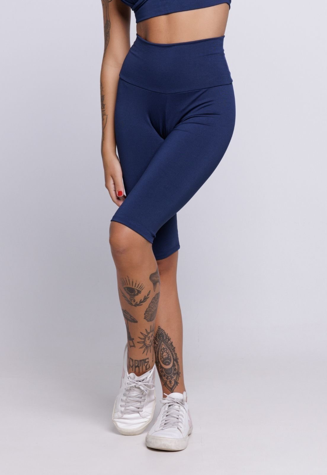 Bermuda Vekyo Legging Fitness Azul Marinho