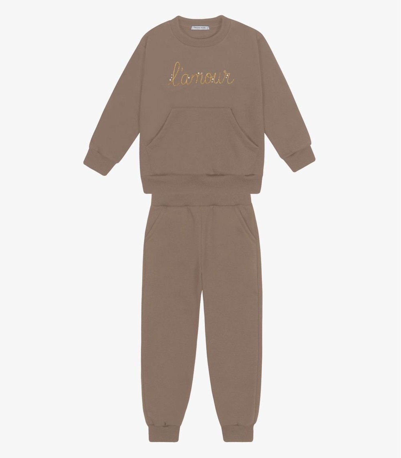 Infantil - Conjunto Blusão com Calça Menina Trick Nick Marrom