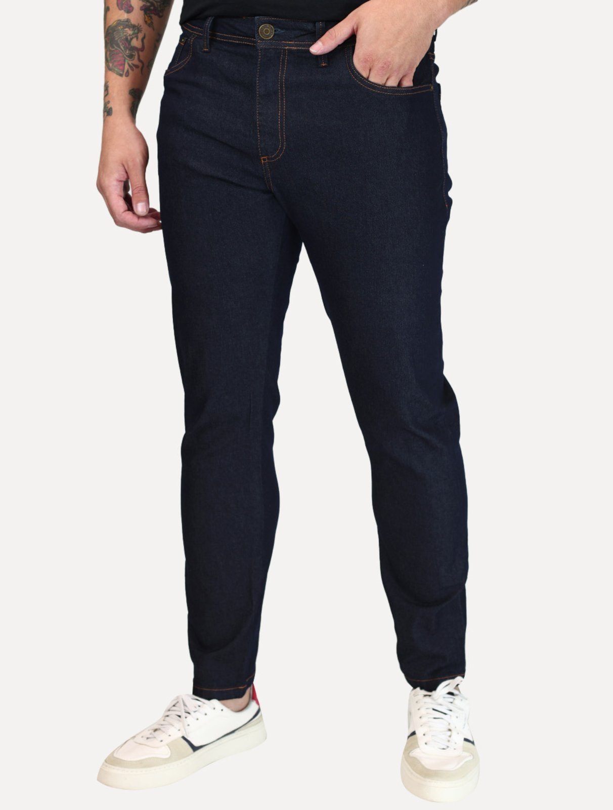 Calça Dudalina Jeans Masculina Slim Stretch Khahi Icon Escuro