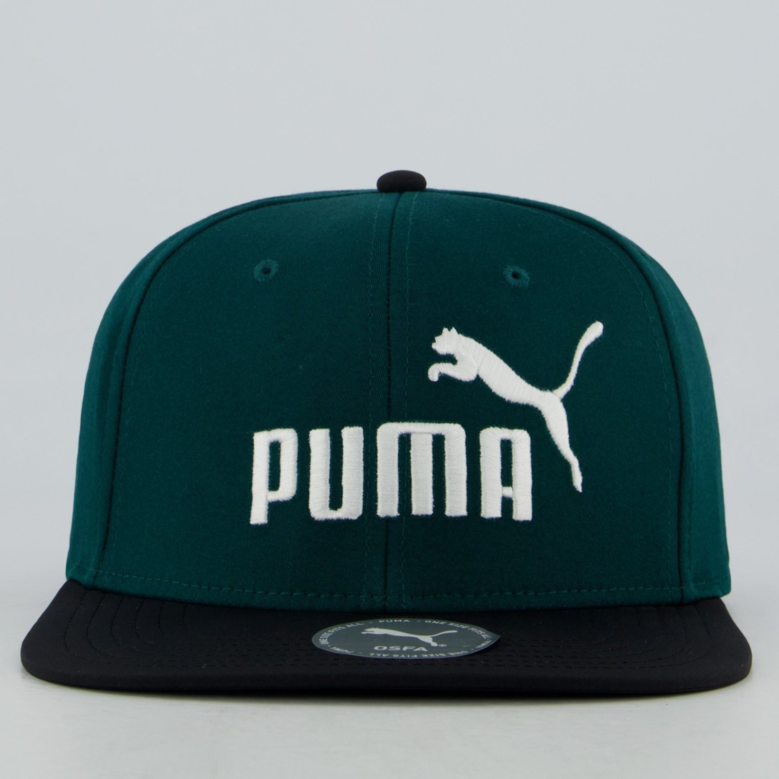 Vista 3 Boné Puma Ess No.1 Logo FB e Preto Puma verde