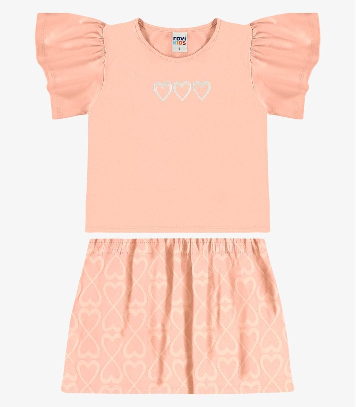 Infantil - Conjunto Blusa Com Saia Rovi Rosa