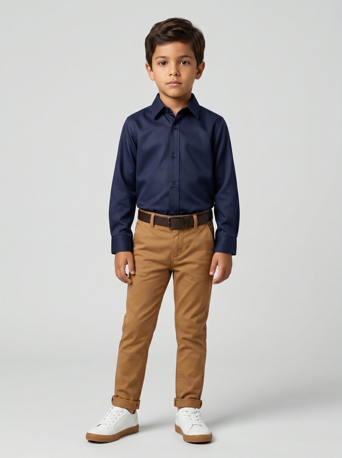 Infantil - Camisa Manga Longa Puro Linho - Marinho - 06