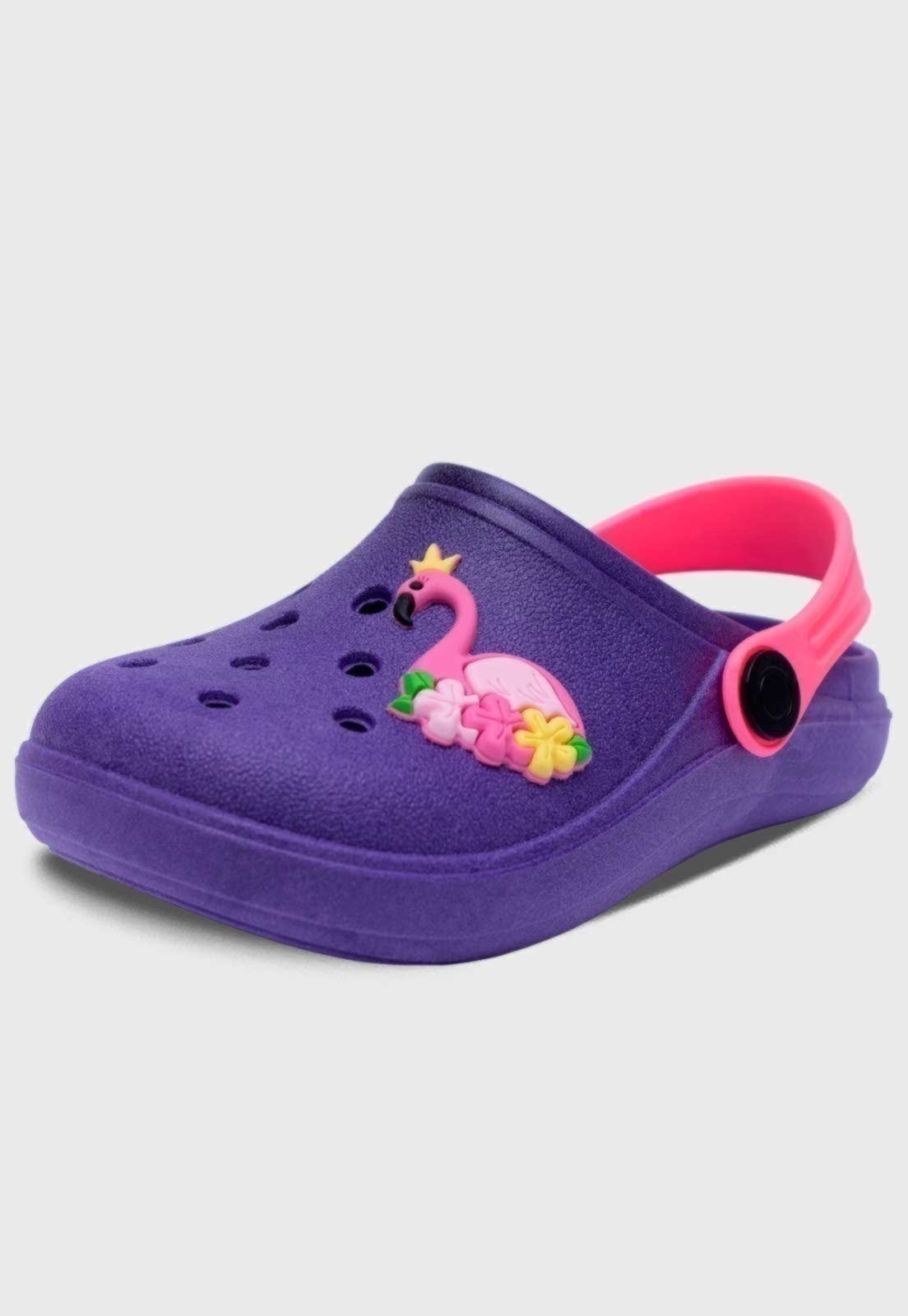 Infantil - Babuche Feminino Popidi Menina Flamingo Roxo
