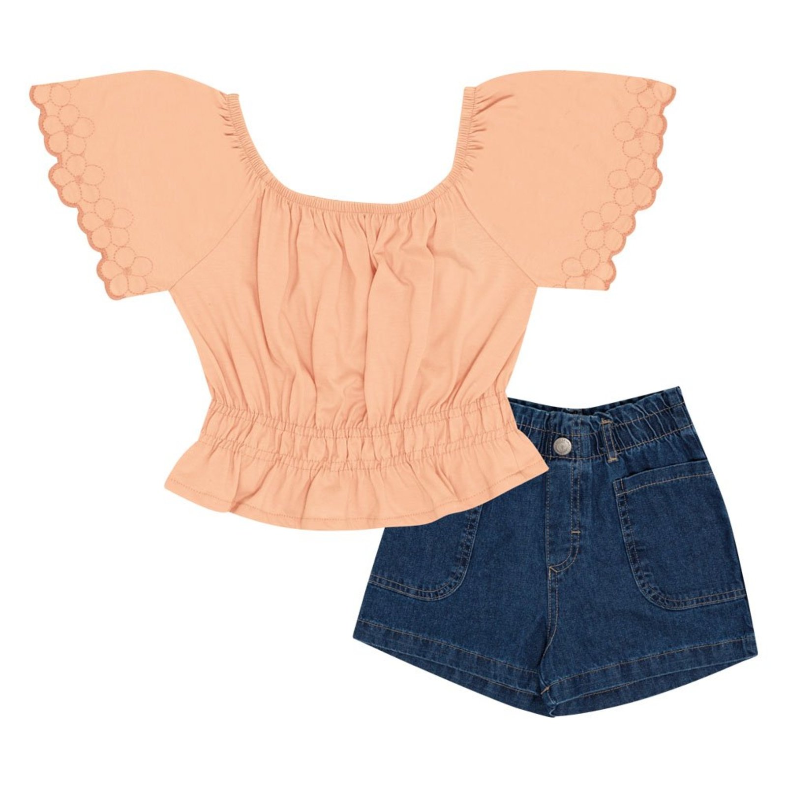 Infantil - Conjunto Menina - Pessego - 50733-1292 Laranja