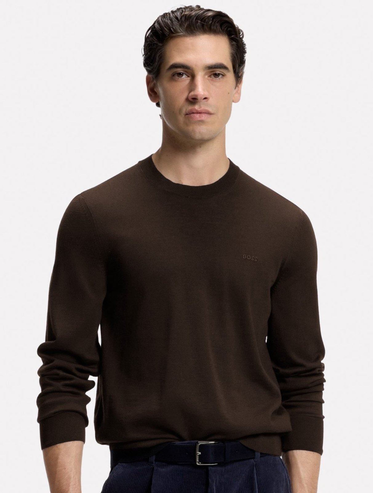 Suéter Hugo Boss Masculino Regular Fit Trico Upacas-L Escuro