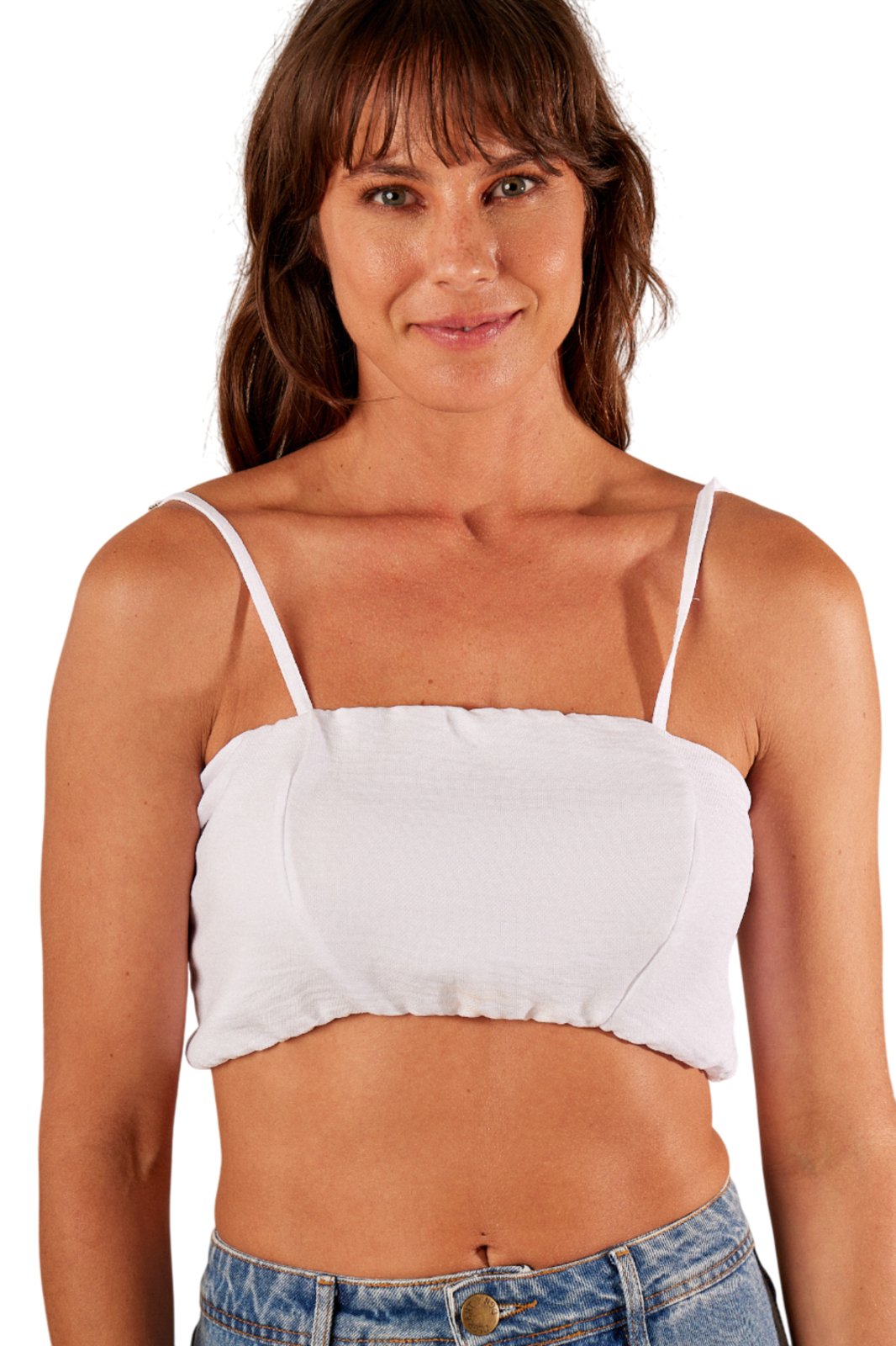 Top Faixa Com Alças E Lastex Branco Yacamim F13 – Branco