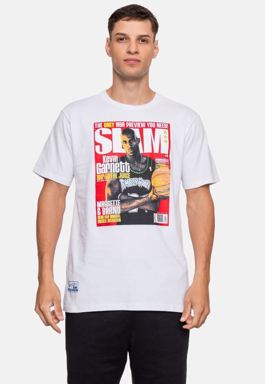 Camiseta Mitchell & Ness Slam Kevin Garnett Branca
