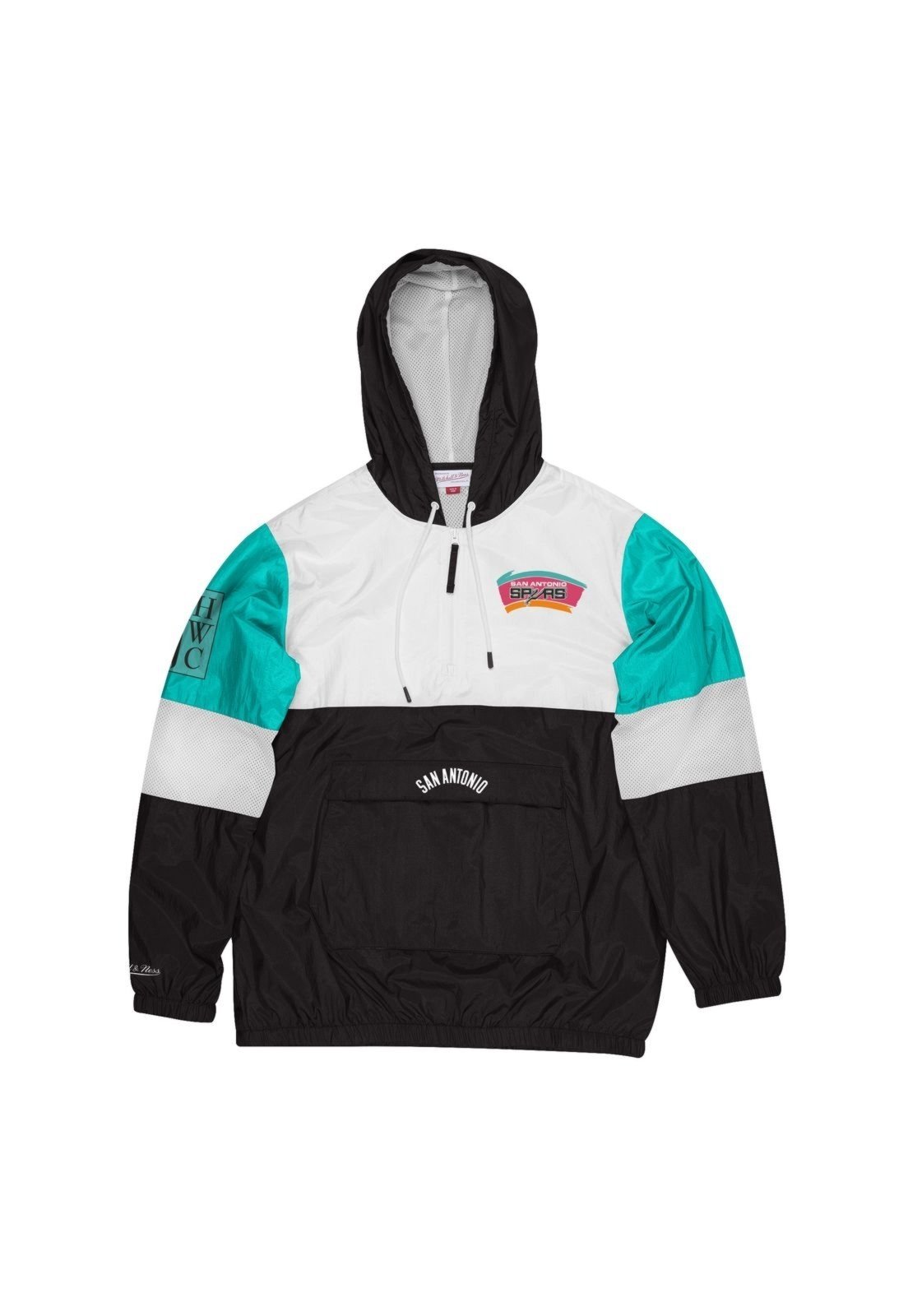 Jaqueta Mitchell & Ness Surprise Windbreaker San Antonio Spurs Preta