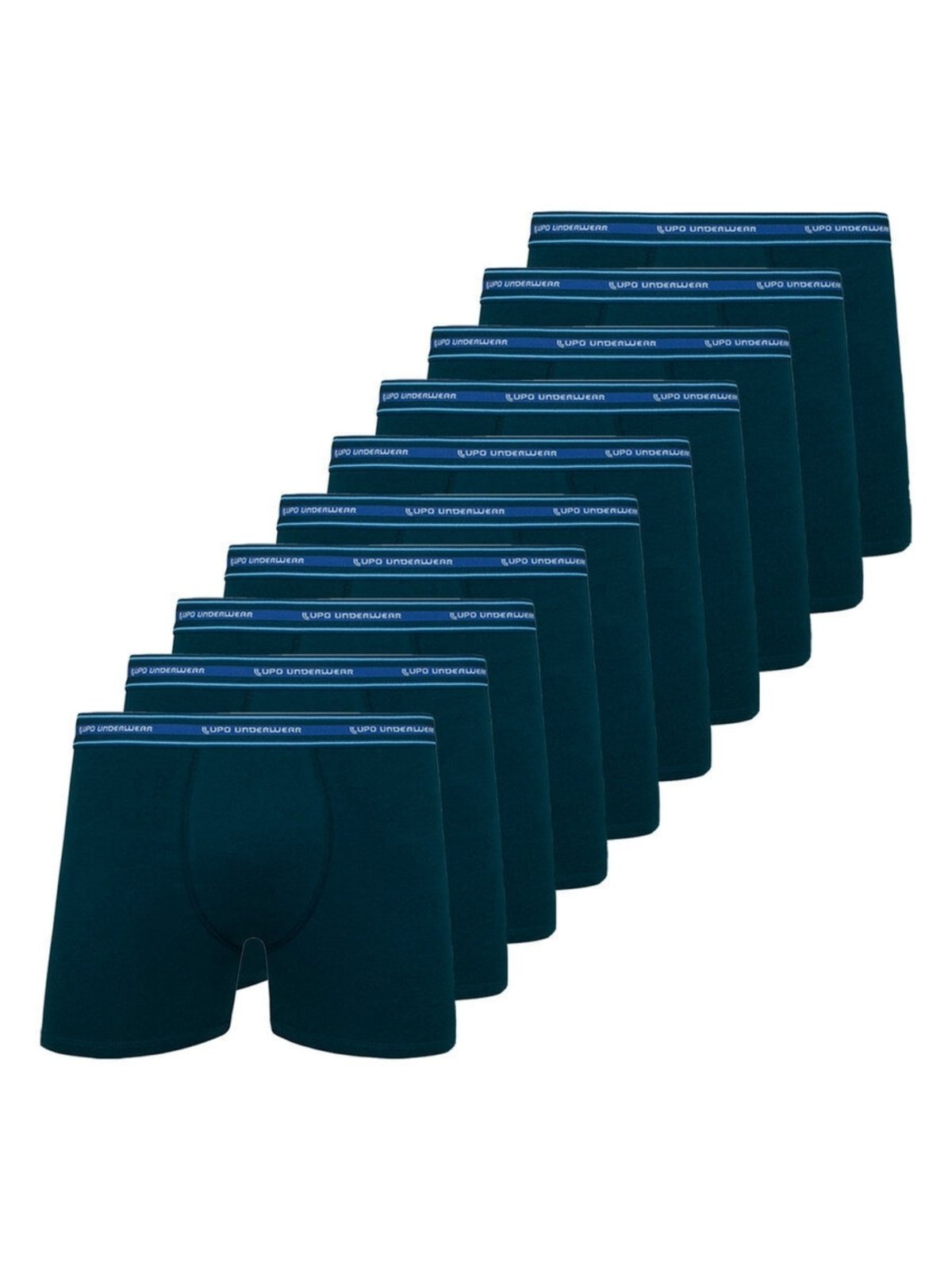 Kit com 10 Cuecas Boxer Lupo 523-003 Azul Marinho