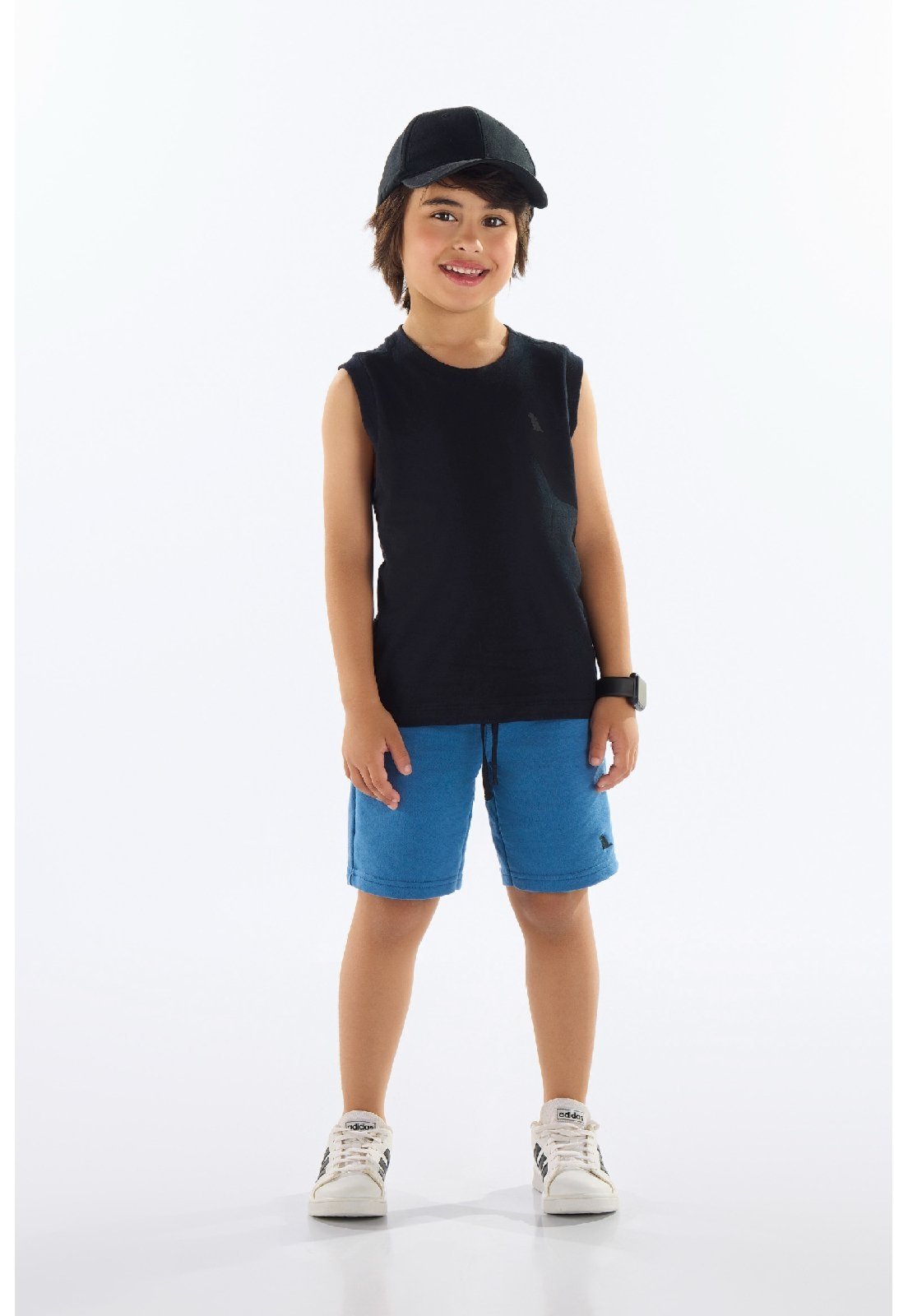 Infantil - Regata Menino em Meia Malha Quimby Preto