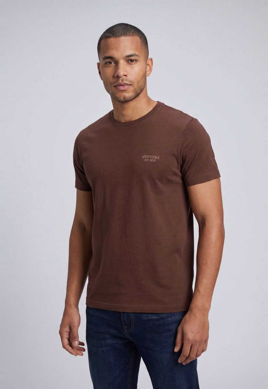 Camiseta Masculina Aeropostale Logo Marrom