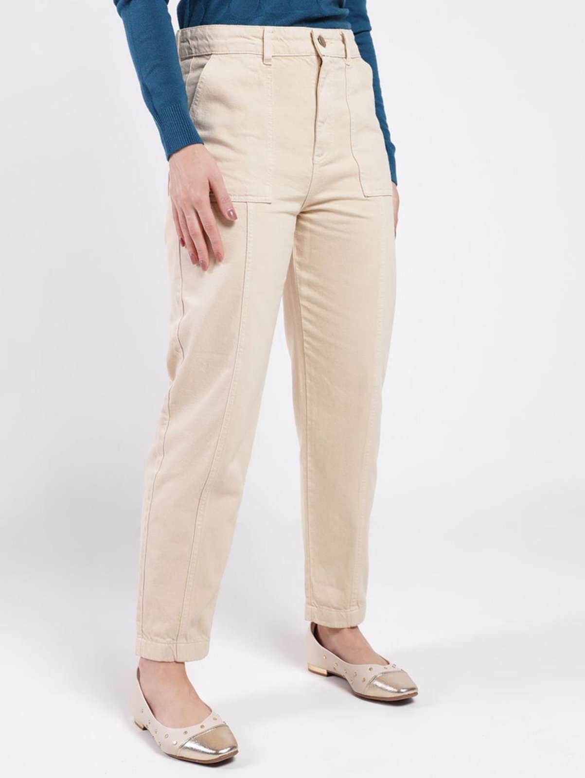 Vista 2 Calça Sarja Autentique Feminina AREIA amarelo Autentique amarelo