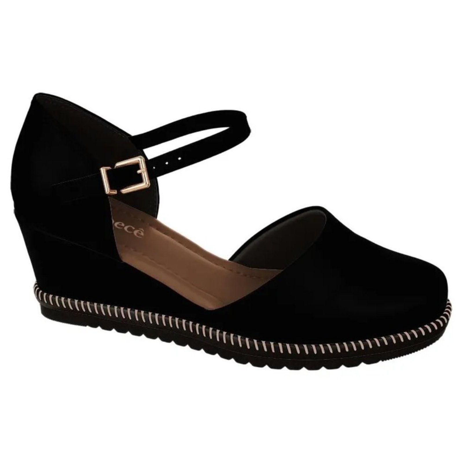 Espadrille cê Clássica Salto Corda T5838 193 cê Preto