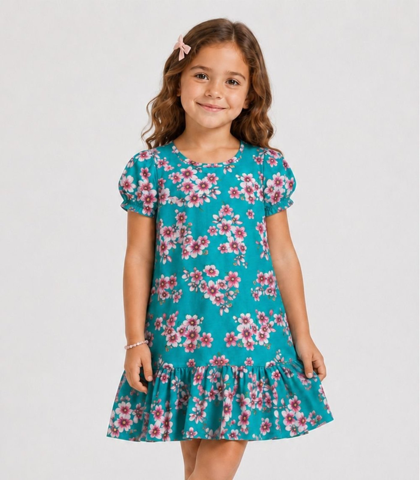 Infantil - Vestido Em Cotton Leve Estampado Select Verde