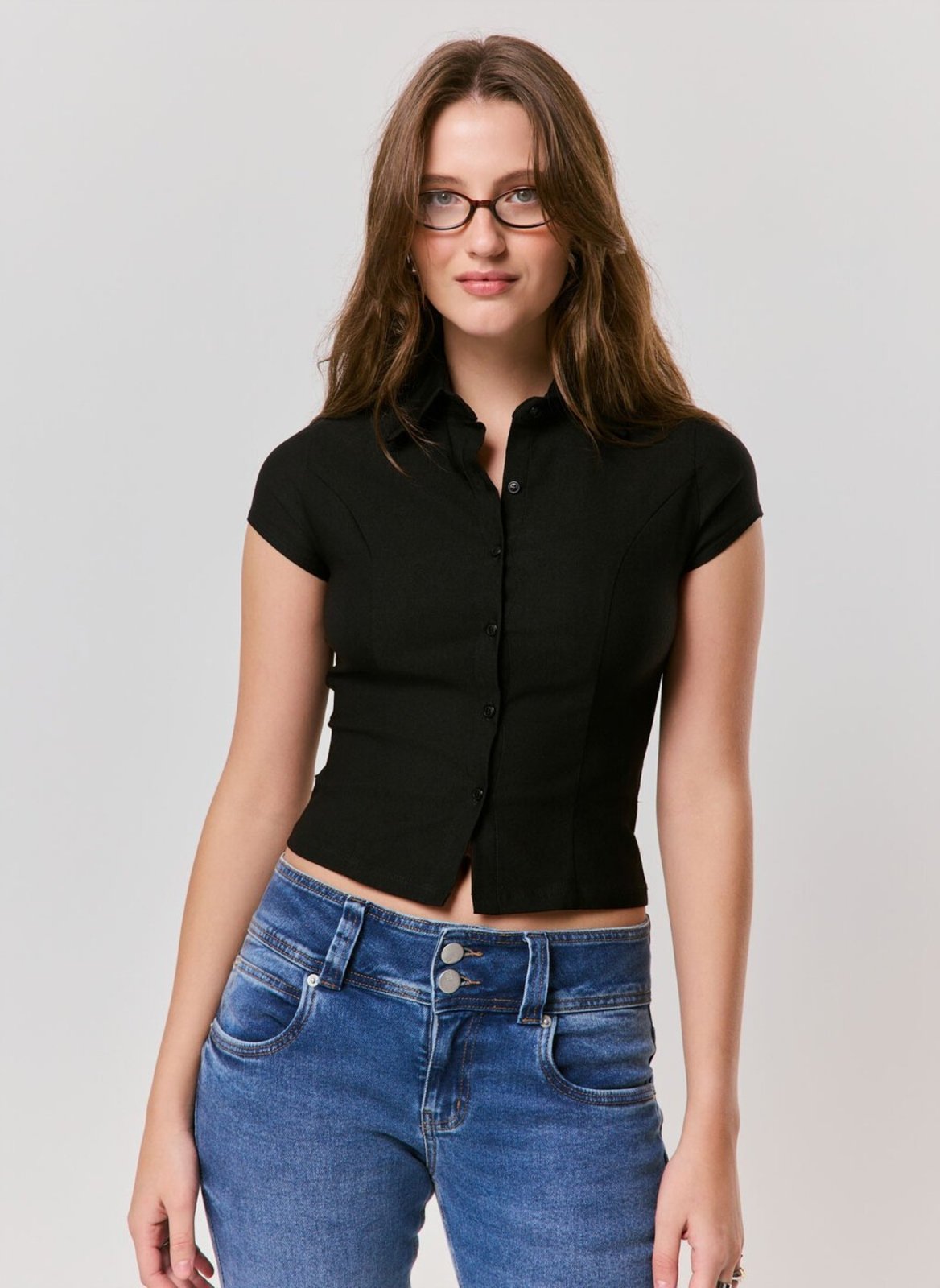 Camisa Manga Curta Justa Bengaline