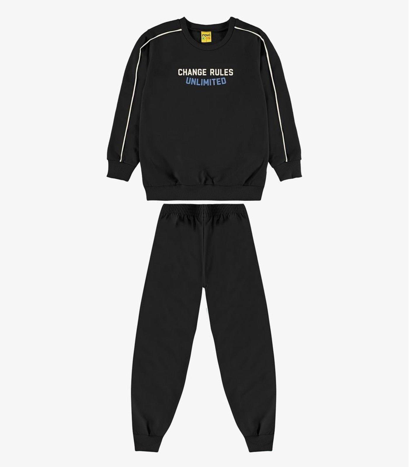 Infantil - Conjunto Blusão com Calça Moletom Rovi Preto