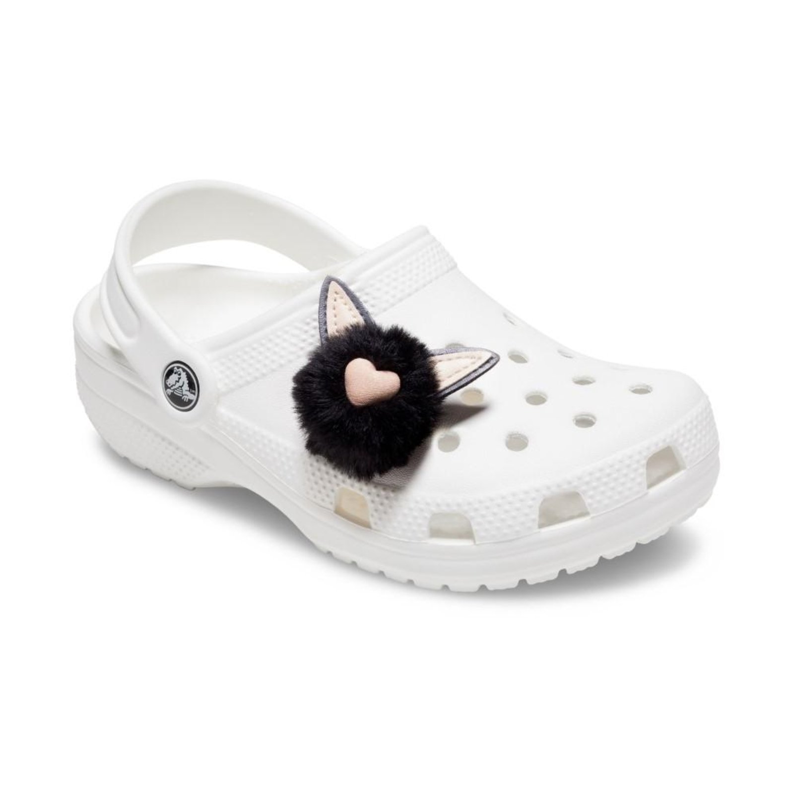 Vista 3 Infantil - Jibbitz™ Gato de Pelúcia Preto Crocs branco