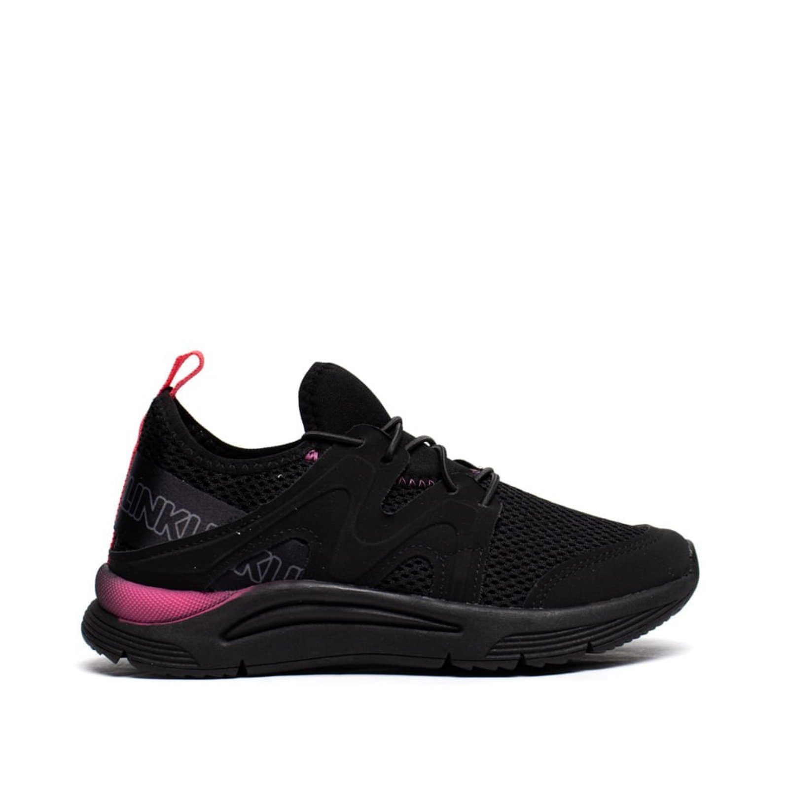 Infantil - Tênis Klin New Sport Elástico Preto/Rosa