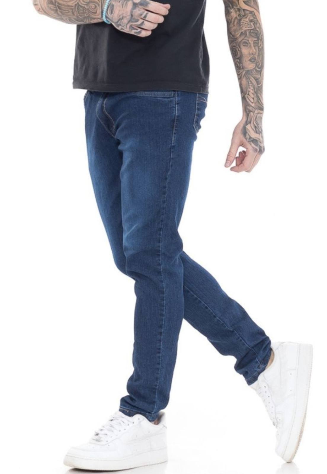 Calça Jeans Masculina Super Skinny Street Premium Azul