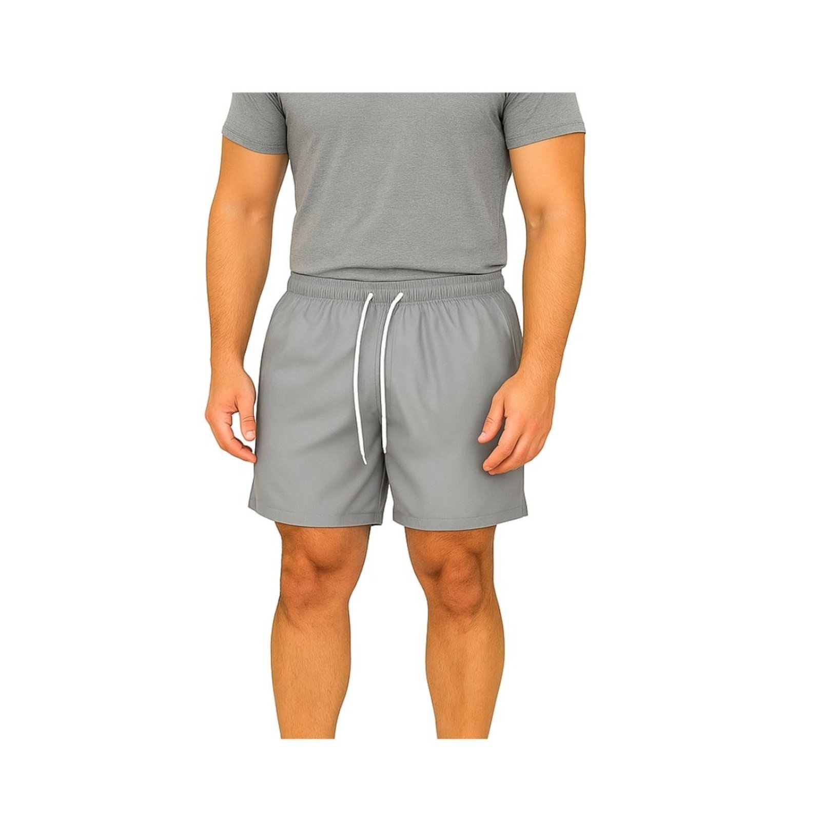 Kit 2 Bermudas Tactel Masculina FMF Esportiva Academia Praia Casual Cinza