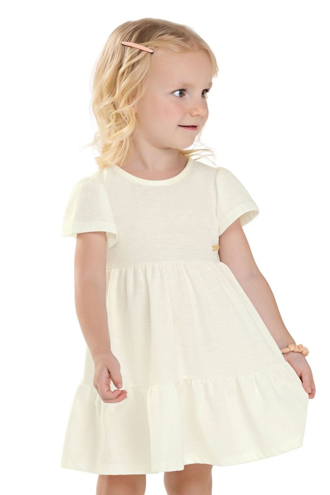 Infantil - Vestido Menina Abertura Costas Colorittá Bege