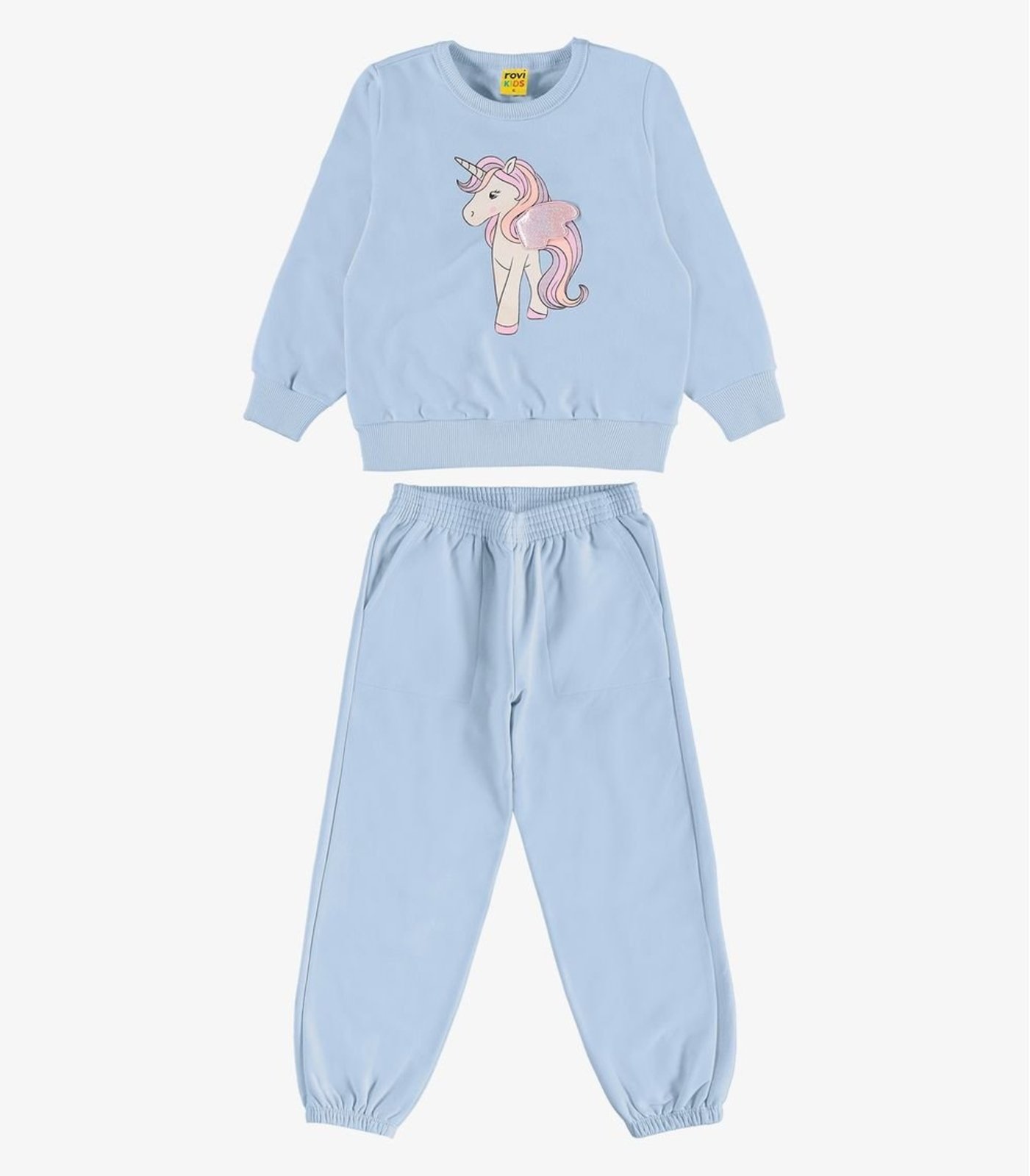 Infantil - Conjunto Blusão com Calça Rovi Moletom Azul