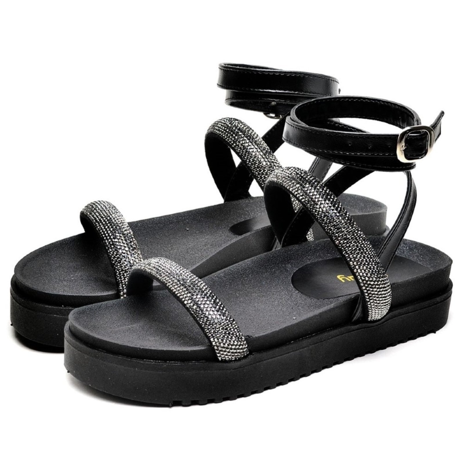 Sandália Rasteira Feminina DUBUY 2060FG Preto