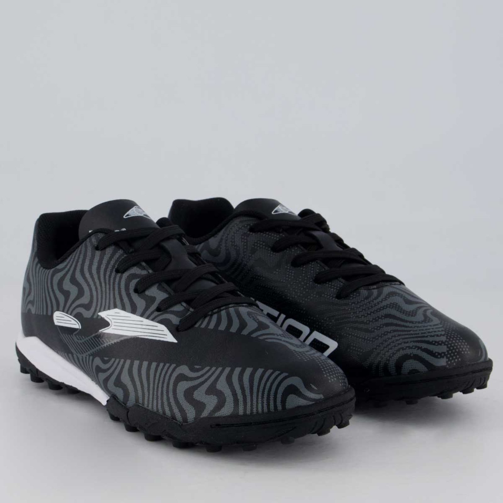 Vista 3 Chuteira Joma Evolution Society Juvenil Preta preto Joma preto