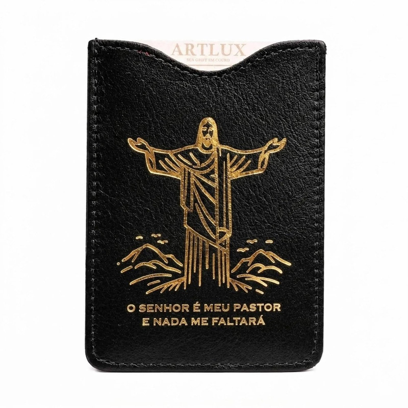 Porta Cartão Slim em Couro Cristo Redentor Artlux 3092